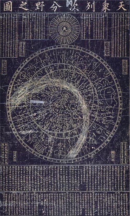 Cheonsang Yeolcha Bunyajido, Joseon Dynasty celestial star chart on black stone